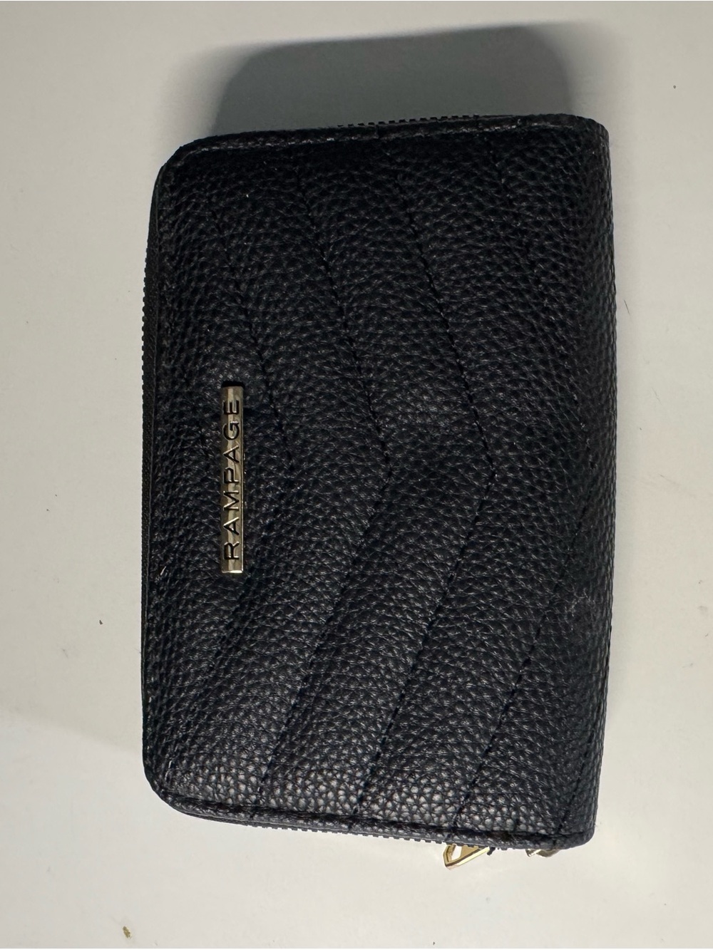 Rampage Black Quilted Zip-Around Card Wallet